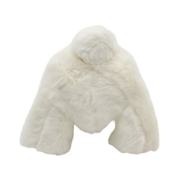 Hallmark Cards White Easter Bunny Rabbit Plush Stuffed Animal Straw Hat 12" VTG - Picture 8 of 8